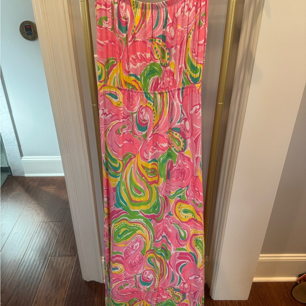 Lilly Pulitzer Vibrant Pink and Green Women's maxi dress